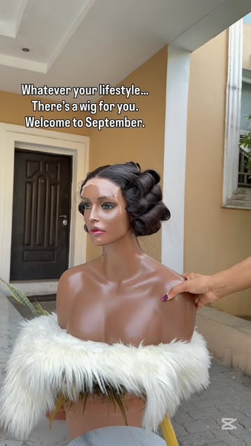 A pin-curled custom unit styled on a mannequin