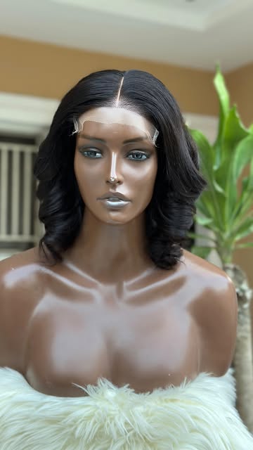 Danielle's LUQ wavy bob unit on a mannequin